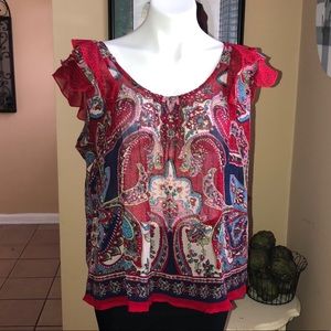 Bila Petite M-Lg Sheer Boho Tank Top Blou…